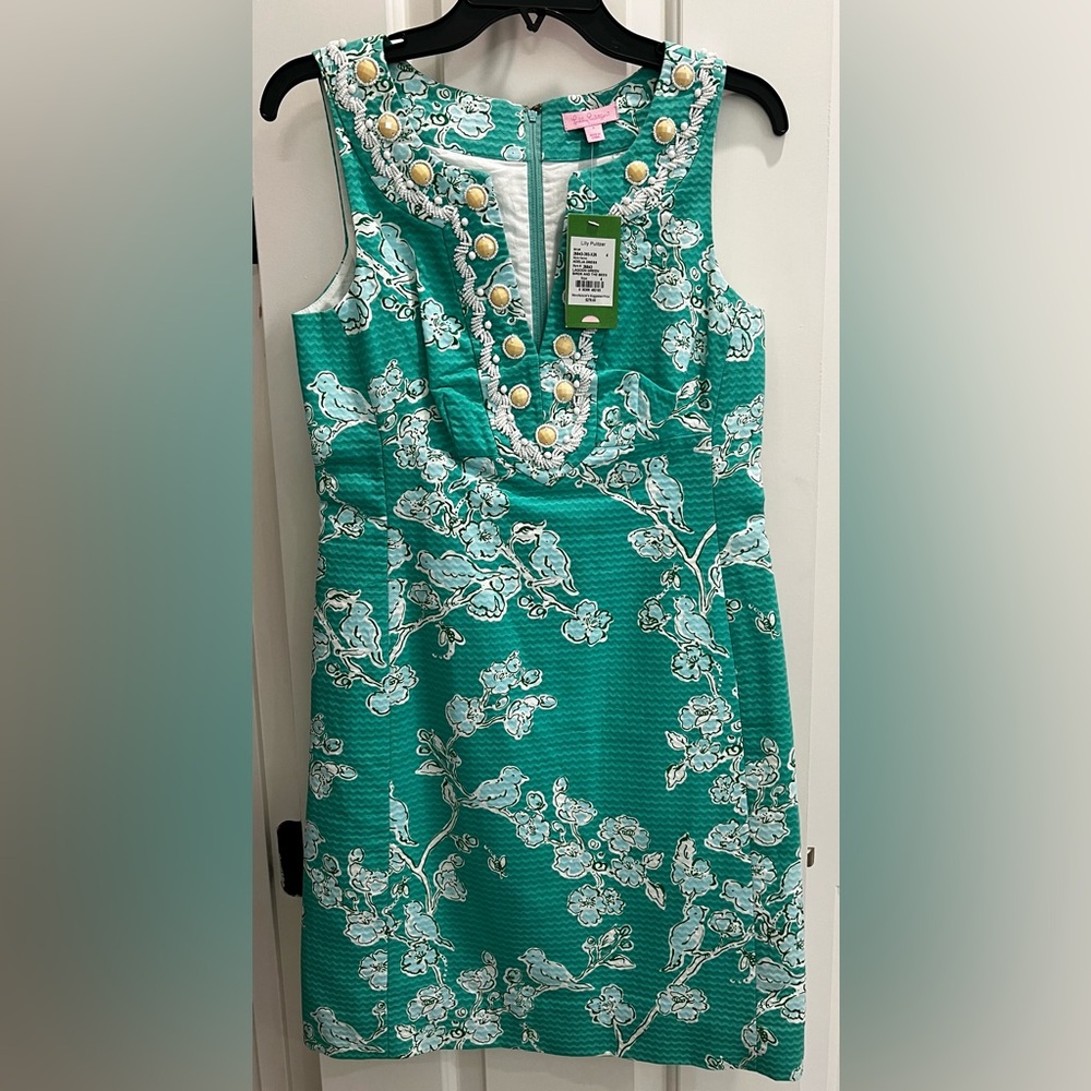 Lilly Pulitzer NWT “Lagoon Green Birds and the Bees” Adelia Dress size 4
